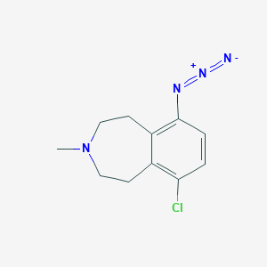 molecular formula C11H13ClN4 B1211417 6-Azido-9-chloro-3-methyl-2,3,4,5-tetrahydro-1h-3-benzazepine CAS No. 99795-09-2