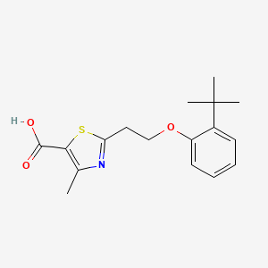 molecular formula C17H21NO3S B12114191 5-Thiazolecarboxylic acid, 2-[2-[2-(1,1-dimethylethyl)phenoxy]ethyl]-4-methyl- CAS No. 927995-80-0