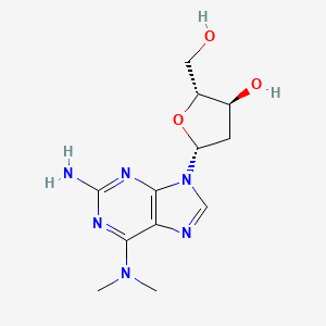 molecular formula C12H18N6O3 B1211426 6-二甲氨基-2'-脱氧鸟苷 CAS No. 83061-20-5