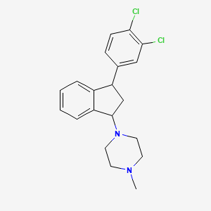 molecular formula C20H22Cl2N2 B1211430 (3-(3,4-Dichlorophenyl)indan-1-yl)-4-methylpiperazine CAS No. 85663-20-3