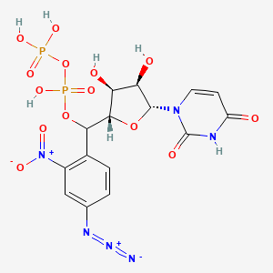 molecular formula C15H16N6O14P2 B1211433 4-Azido-2-nitrophenyluridylyl pyrophosphate CAS No. 88159-20-0