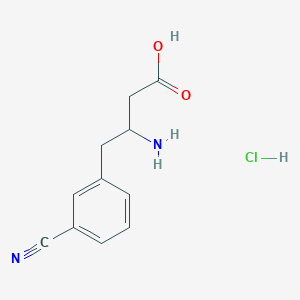 molecular formula C11H13ClN2O2 B12114346 3-Amino-4-(3-cyanophenyl)butanoic acid hydrochloride 