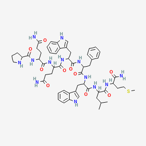 molecular formula C57H75N13O10S B12114352 D-Pro-gln-gln-D-trp-phe-D-trp-leu-met-NH2 