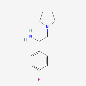 molecular formula C12H17FN2 B12114355 1-Pyrrolidineethanamine, alpha-(4-fluorophenyl)- CAS No. 927996-59-6