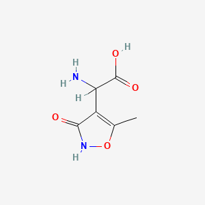 molecular formula C6H8N2O4 B1211436 alpha-Amino-3-(hydroxy)-5-methyl-4-isoxazoleacetic acid CAS No. 77006-27-0