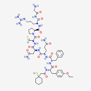 molecular formula C53H76N14O12S2 B1211439 Argipressin,(1-mercaptocyclohexaneacetic acid)(1)-O-ethyl-Tyr(2)- CAS No. 97747-93-8