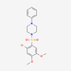 molecular formula C18H21BrN2O4S B12114392 1-(2-Bromo-4,5-dimethoxybenzenesulfonyl)-4-phenylpiperazine 