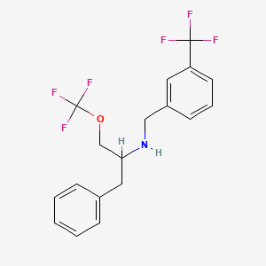 molecular formula C18H17F6NO B12114464 (1-Benzyl-2-trifluoromethoxy-ethyl)-(3-trifluoromethyl-benzyl)-amine 