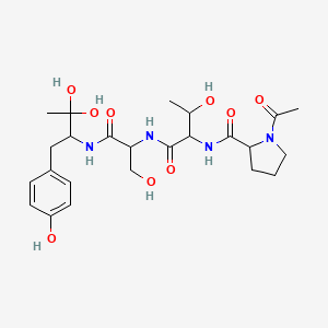 molecular formula C24H36N4O9 B12114567 1-acetyl-N-[1-[[1-[[3,3-dihydroxy-1-(4-hydroxyphenyl)butan-2-yl]amino]-3-hydroxy-1-oxopropan-2-yl]amino]-3-hydroxy-1-oxobutan-2-yl]pyrrolidine-2-carboxamide 