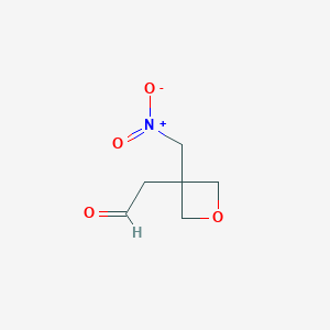 molecular formula C6H9NO4 B12114582 2-(3-(Nitromethyl)oxetan-3-yl)acetaldehyde 