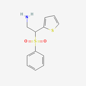 molecular formula C12H13NO2S2 B12114597 2-(Phenylsulphonyl)-2-(2-thienyl)ethylamine 