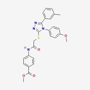 Benzoic acid, 4-[[2-[[4-(4-methoxyphenyl)-5-(3-methylphenyl)-4H-1,2,4-triazol-3-yl]thio]acetyl]amino]-, methyl ester