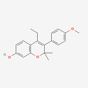molecular formula C20H22O3 B1211465 2,2-二甲基-3-(4-甲氧基苯基)-4-乙基-2H-1-苯并吡喃-7-醇 CAS No. 5218-93-9