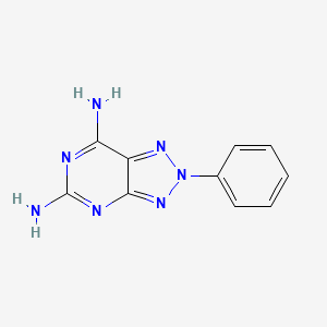 molecular formula C10H9N7 B12114720 2H-1,2,3-Triazolo[4,5-d]pyrimidine-5,7-diamine, 2-phenyl- CAS No. 102712-30-1