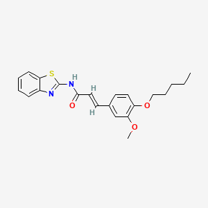 (2E)-N-(1,3-benzothiazol-2-yl)-3-[3-methoxy-4-(pentyloxy)phenyl]prop-2-enamide