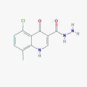 molecular formula C11H10ClN3O2 B12114776 5-Chloro-4-hydroxy-8-methylquinoline-3-carbohydrazide 