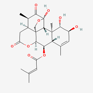 molecular formula C25H32O9 B1211479 12-Dehydro-6alpha-senecioyloxychaparrin CAS No. 103850-77-7
