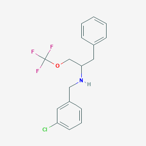 molecular formula C17H17ClF3NO B12114796 (1-Benzyl-2-trifluoromethoxy-ethyl)-(3-chloro-benzyl)-amine 