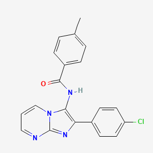 N-[2-(4-chlorophenyl)imidazo[1,2-a]pyrimidin-3-yl]-4-methylbenzamide