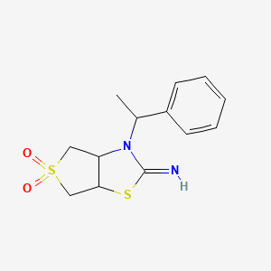 molecular formula C13H16N2O2S2 B12114821 3-(1-phenylethyl)tetrahydrothieno[3,4-d][1,3]thiazol-2(3H)-imine 5,5-dioxide 