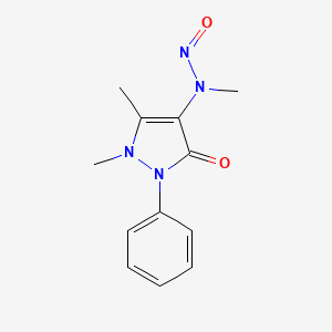 molecular formula C12H14N4O2 B1211485 4-(N-甲基-N-亚硝基)氨基安替比林 CAS No. 73829-38-6