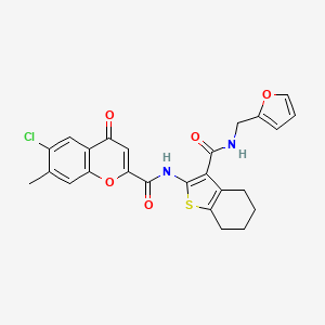 6-chloro-N-{3-[(furan-2-ylmethyl)carbamoyl]-4,5,6,7-tetrahydro-1-benzothiophen-2-yl}-7-methyl-4-oxo-4H-chromene-2-carboxamide