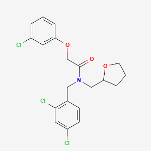 molecular formula C20H20Cl3NO3 B12114863 2-(3-chlorophenoxy)-N-(2,4-dichlorobenzyl)-N-(tetrahydrofuran-2-ylmethyl)acetamide 