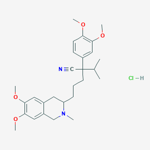 molecular formula C28H39ClN2O4 B1211489 3-(4-Cyano-4-(3,4-dimethoxyphenyl)-5-methylhex-1-yl)-1,2,3,4-tetrahydro-6,7-dimethoxy-2-methylisoquinoline CAS No. 105740-30-5