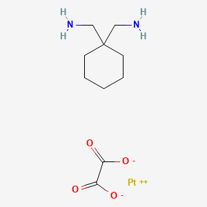 molecular formula C10H18N2O4Pt B1211492 Platinum(2+) ethanedioate-cyclohexane-1,1-diyldimethanamine(1:1:1) CAS No. 91992-30-2