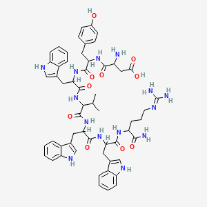 molecular formula C57H68N14O10 B12114950 H-DL-Asp-DL-Tyr-DL-Trp-DL-Val-DL-Trp-DL-Trp-DL-Arg-NH2 