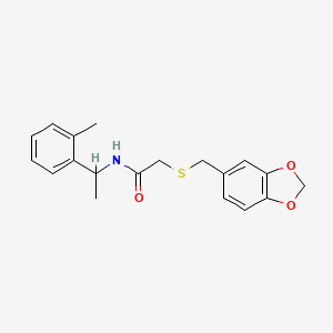 2-{[(2H-1,3-benzodioxol-5-yl)methyl]sulfanyl}-N-[1-(2-methylphenyl)ethyl]acetamide