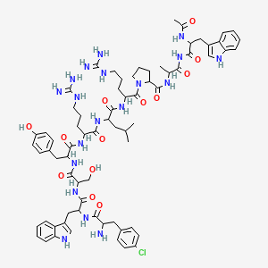 N-[1-[[2-acetamido-3-(1H-indol-3-yl)propanoyl]amino]-1-oxopropan-2-yl]-1-[2-[[2-[[2-[[2-[[2-[[2-[[2-amino-3-(4-chlorophenyl)propanoyl]amino]-3-(1H-indol-3-yl)propanoyl]amino]-3-hydroxypropanoyl]amino]-3-(4-hydroxyphenyl)propanoyl]amino]-5-carbamimidamidopentanoyl]amino]-4-methylpentanoyl]amino]-5-carbamimidamidopentanoyl]pyrrolidine-2-carboxamide