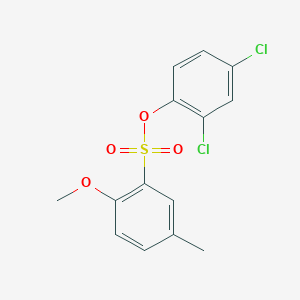 molecular formula C14H12Cl2O4S B12114985 2,4-Dichlorophenyl 2-methoxy-5-methylbenzenesulfonate 