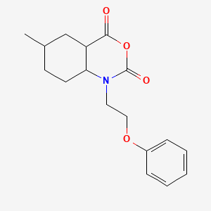 molecular formula C17H21NO4 B12115005 6-Methyl-1-(2-phenoxyethyl)-4a,5,6,7,8,8a-hexahydrobenzo[d][1,3]oxazine-2,4-dione 