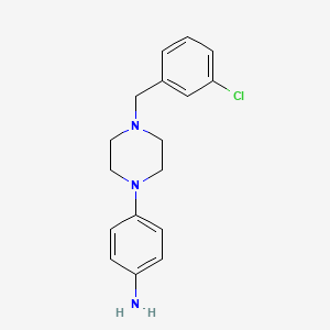 molecular formula C17H20ClN3 B12115011 4-[4-[(3-chlorophenyl)methyl]-1-piperazinyl]Benzenamine 