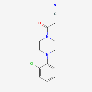 molecular formula C13H14ClN3O B12115227 1-Piperazinepropanenitrile, 4-(2-chlorophenyl)-beta-oxo- CAS No. 218920-82-2