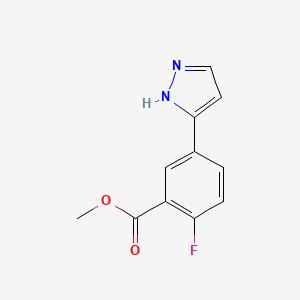 molecular formula C11H9FN2O2 B12115256 methyl 2-fluoro-5-(1H-pyrazol-3-yl)benzoate 