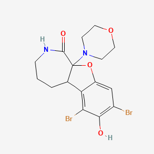 6,8-dibromo-7-hydroxy-10a-(4-morpholinyl)-3,4,5,5a-tetrahydro-2H-benzofuro[2,3-c]azepin-1-one