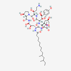 molecular formula C50H82N8O16 B1211530 Pneumocandin B0, 5-(threo-3-hydroxy-L-ornithine)- CAS No. 150283-04-8