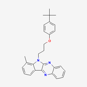 molecular formula C28H29N3O B12115337 6-[3-(4-tert-butylphenoxy)propyl]-7-methyl-6H-indolo[2,3-b]quinoxaline 