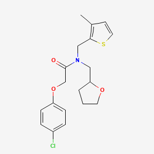 2-(4-chlorophenoxy)-N-[(3-methylthiophen-2-yl)methyl]-N-(tetrahydrofuran-2-ylmethyl)acetamide