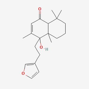 molecular formula C20H28O3 B1211536 1(4H)-Naphthalenone, 4-[2-(3-furanyl)ethyl]-4a,5,6,7,8,8a-hexahydro-4-hydroxy-3,4a,8,8-tetramethyl- CAS No. 23534-56-7