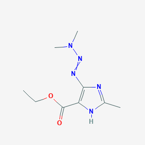 molecular formula C9H15N5O2 B1211547 4-Carbethoxy-5-(3,3-dimethyl-1-triazeno)-2-methyl imidazole 