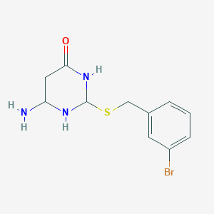 molecular formula C11H14BrN3OS B12115474 6-Amino-2-[(3-bromophenyl)methylsulfanyl]-1,3-diazinan-4-one 