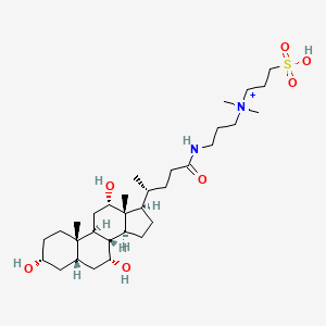 molecular formula C32H59N2O7S+ B1211553 3-[3-(3alpha,7alpha,12alpha-Trihydroxy-24-oxo-5beta-cholan-24-ylamino)propyldimethylaminio]-1-propanesulfonic acid 