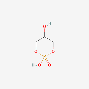 molecular formula C3H7O5P B1211555 1,3,2-Dioxaphosphorinan-5-ol, 2-hydroxy-, 2-oxide CAS No. 42320-97-8
