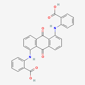 molecular formula C28H18N2O6 B1211564 1,5-Bis(2-carboxyanilino)anthraquinone CAS No. 81-78-7