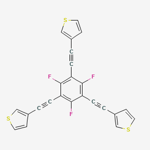 molecular formula C24H9F3S3 B12115761 3-[2-[2,4,6-Trifluoro-3,5-bis[2-(3-thienyl)ethynyl]phenyl]ethynyl]thiophene 