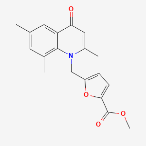 Methyl 5-((2,6,8-trimethyl-4-oxoquinolin-1(4H)-yl)methyl)furan-2-carboxylate