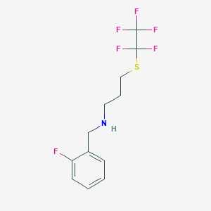 molecular formula C12H13F6NS B12115897 (2-Fluoro-benzyl)-(3-pentafluoroethylsulfanyl-propyl)-amine 